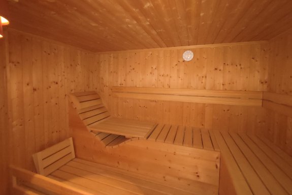 Unsere hofeigene Sauna kann ganz privat genutzt werden